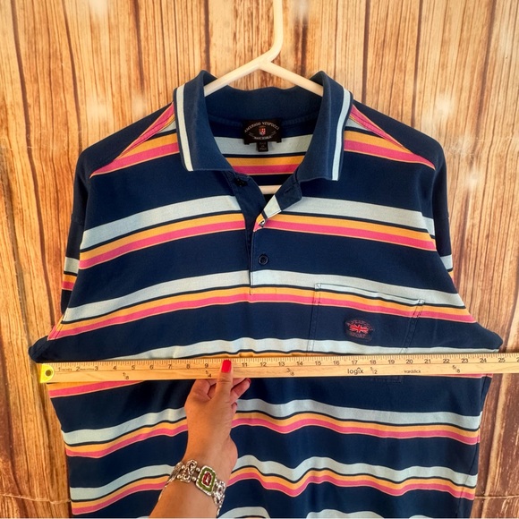 Amerigo Vespucci Men’s Short Sleeves with Pocket Striped Polo Shirt Size 2X - Picture 3 of 8